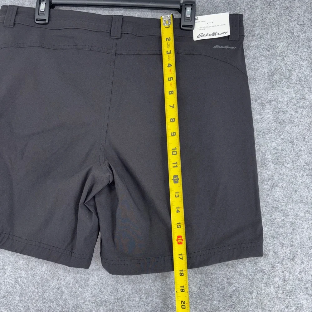 Eddie Bauer Rainier Shorts Womens 14 Black Mid Rise Hiking Outdoor Stretch 7in - Picture 7 of 8